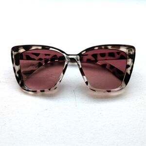 Retro Black Tortoishell Cat Eye Sunglasses 70s Festival Zebra Sunnies Shades